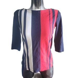 Tommy Hilfiger Striped Top In Red, White And Blue XS